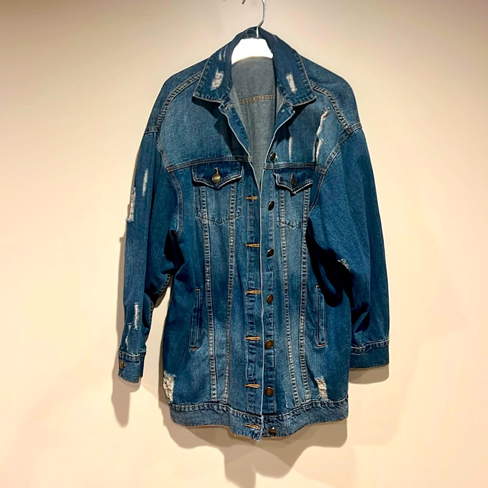 POL Oversized stretchy Denim jacket